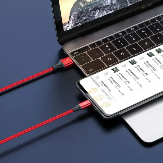 Baseus 3-in-1 cable with USB terminals - USB Type C | Lightning | micro USB 1.2 m, 3.5A red (CAJS000009)
