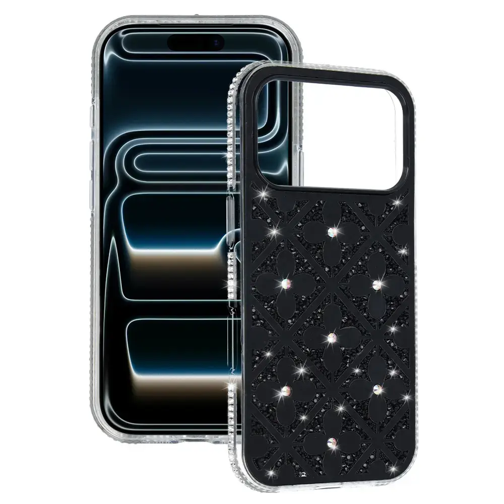 Flower Case for Iphone 16 Pro Max black