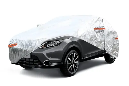 ALUMINIUM CAR COVER with ZIP, REFLECTIVE, 120g + cotton,Silver,  size: SUV/VAN XL