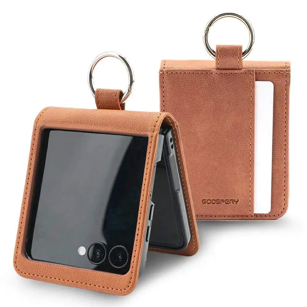 Mercury Basic Diary Case for Samsung Galaxy Z Flip7 in Light Brown