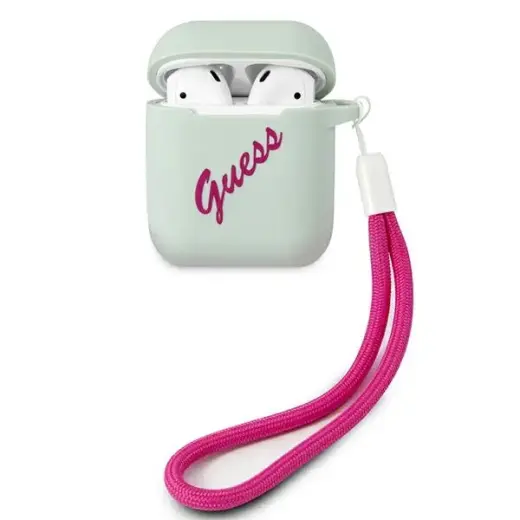 GUACA2LSVSBF Guess Vintage Silicone Case for Airpods 1|2 Blue