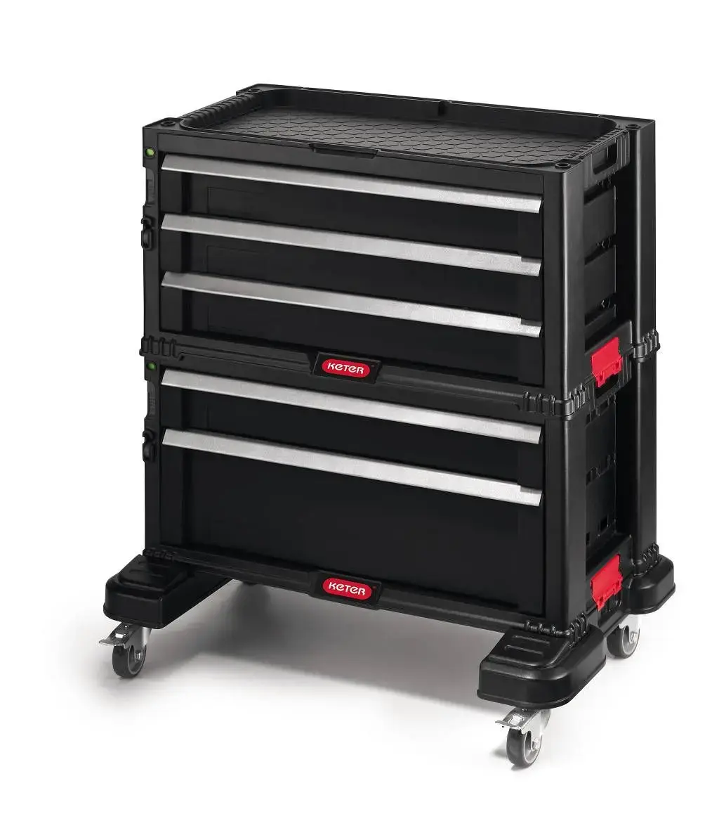 Instrumentu lāde ar 5 atviktnēm uz riteņiem Drawers Tool Chest Set 56,2x28,9x50,2cm