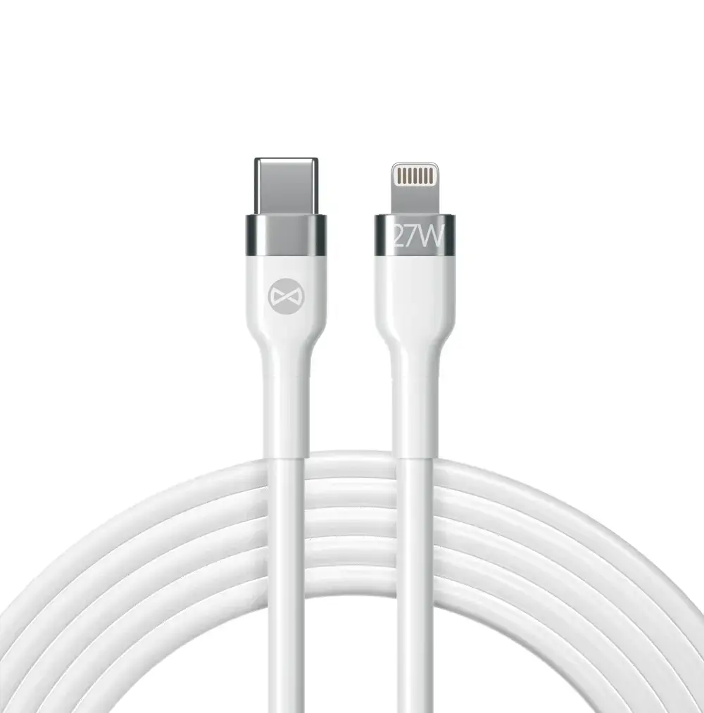 Forever data transfer and charging cable | USB-C to Lightning | 27W | 1m | white