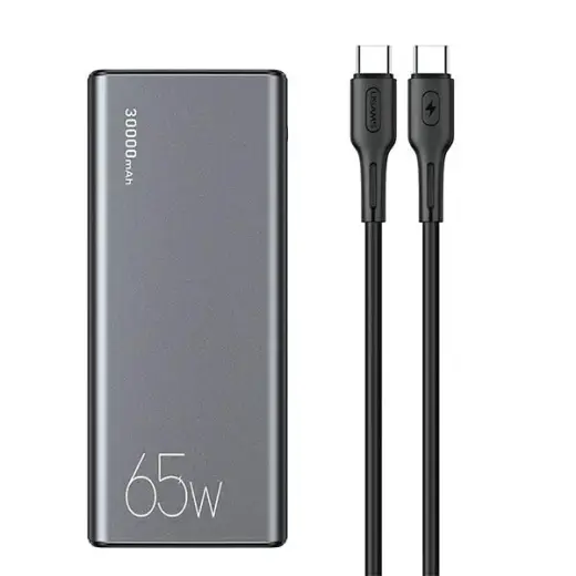 USAMS PB59 ārējais akumulators (powerbank) | 30000 mAh | 65W | USB-C, USB-A | melns