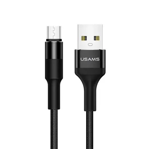 USAMS U5 SJ224 andmeedastus- ja laadimiskaabel | USB-A kuni Micro USB | 10W | 1.2m | must