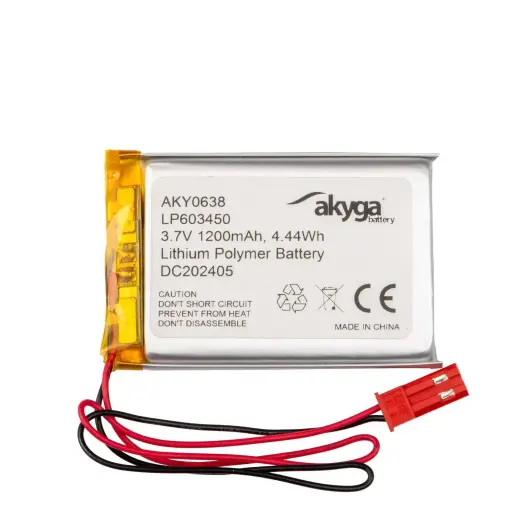 Lithium Polymer Battery Akyga AKY0638 LP603450 Li-Po 3.7V|1200mAh PCM JST 2.54 2-Pin Connector 100mm
