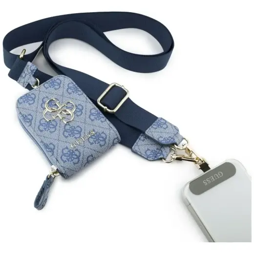 Universal lanyard with wallet Guess 4G   Metal Logo blue