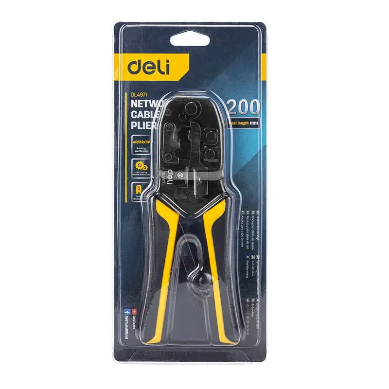 Deli Tools EDL4971 Ethernet savienotāju knaibles, 4|6|8P, RJ45|RJ14|RJ12|RJ9