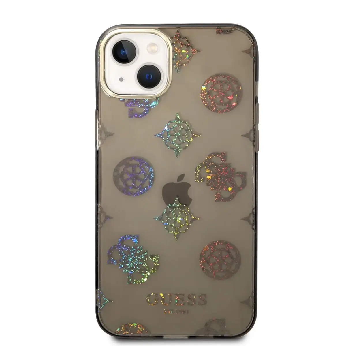 Guess PC|TPU Peony Glitter Case for iPhone 14 Plus Black