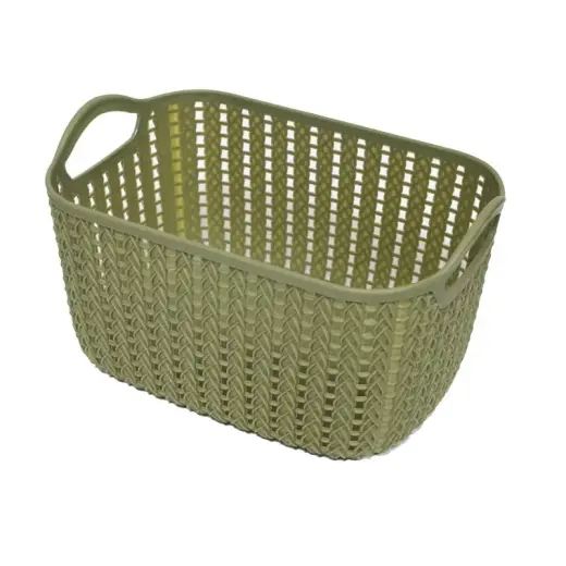 Plastic basket tall 24x16x13cm Ruuby, green