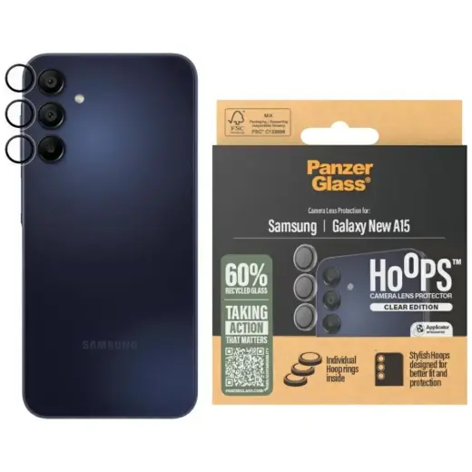 Szkło hartowane na obiektyw PanzerGlass   Hoops Lens Protector do Samsung Galaxy A16 | A16 5G przezroczysty