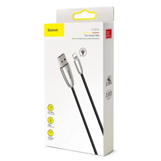 Baseus Torch Series CALHJ-C01 Lightning (MD818) Datu un Uzlādes vads 2.4A | 100 cm Melns