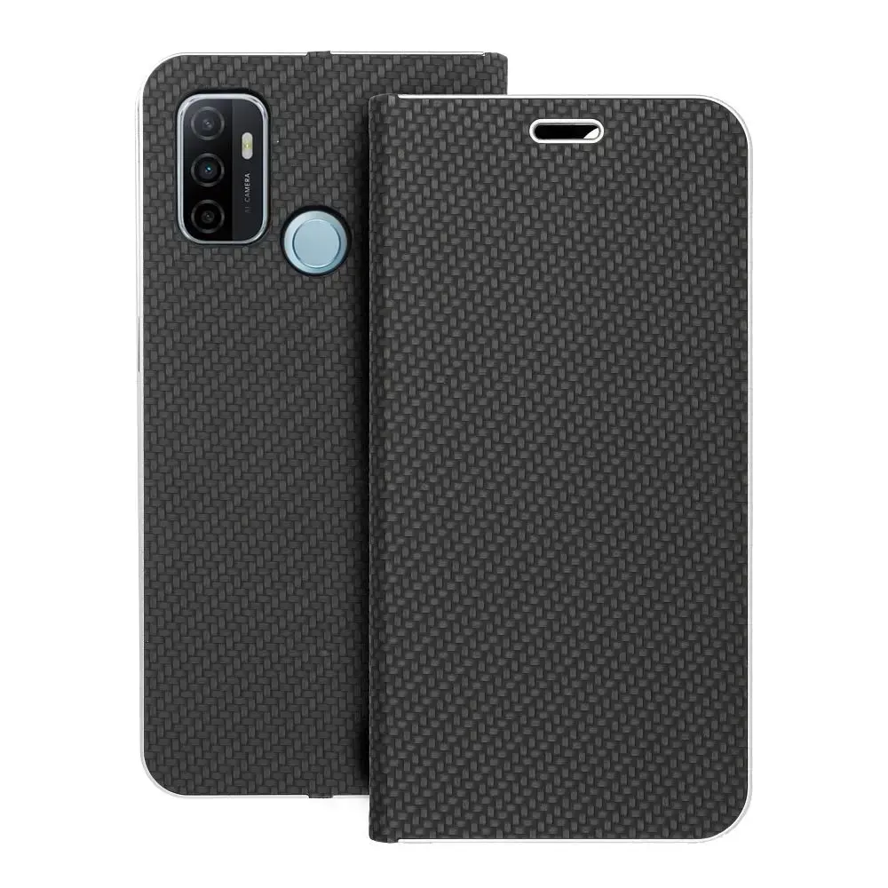 Flip case for Oppo A53 2020 / A53s Luna Book Carbon black