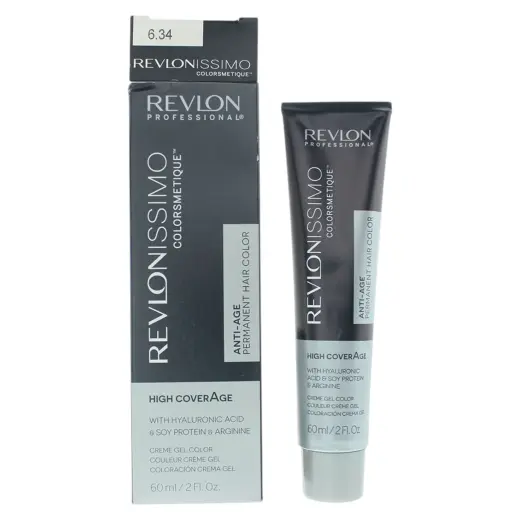 Revlon, Revlonissimo Colorsmetique, Permanent Hair Dye, 6.34 Dark Hazel Blonde, 60 ml