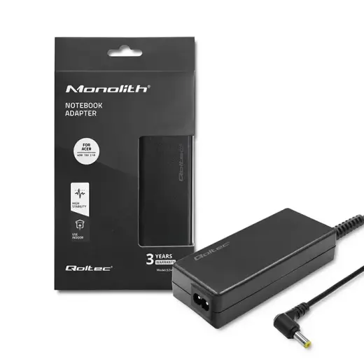 Qoltec Power adapter for laptop Acer 40W | 19V | 2.1A | 5.5*1.7 | +power cable