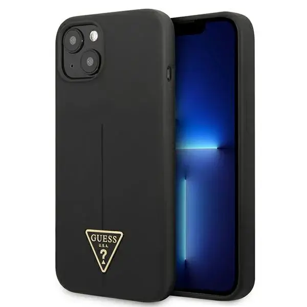 Guess Silicone Line Triangle Case for iPhone 13 Black