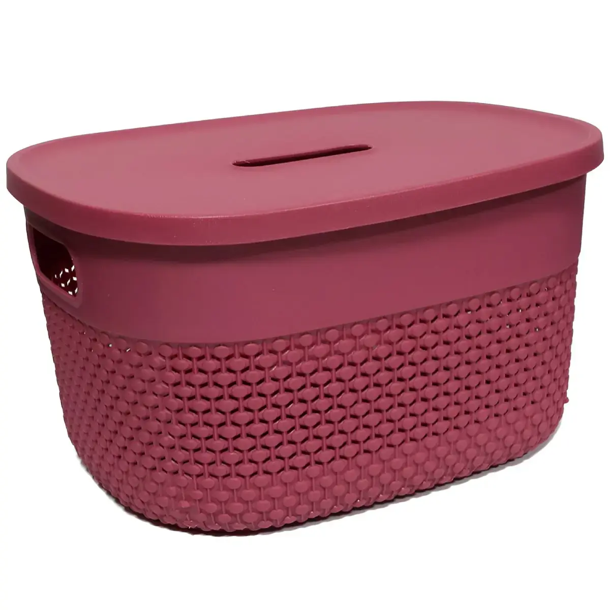 Basket with lid Deny 27x22x15cm, red