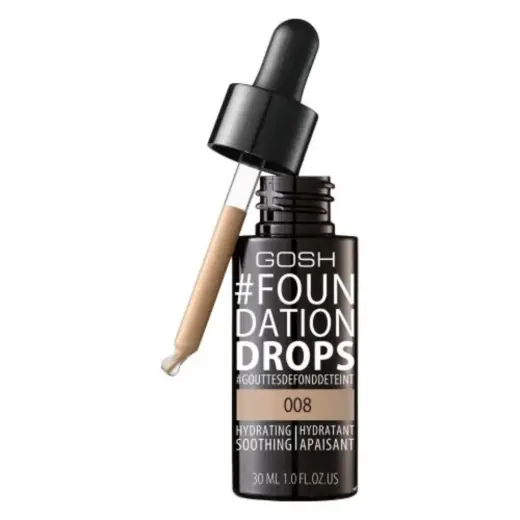 Gosh, Drops, Liquid Foundation, 008, Honey, SPF 10, 30 ml