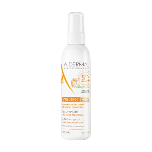 A-Derma, Protect Kids, High UV protection, Sunscreen Spray, SPF 50+, 200 ml