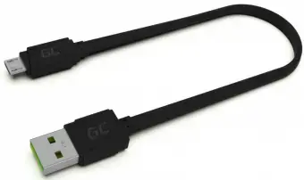 Kabelis Green Cell USB-A Male - Micro USB Male with Fast Charging 25cm Black