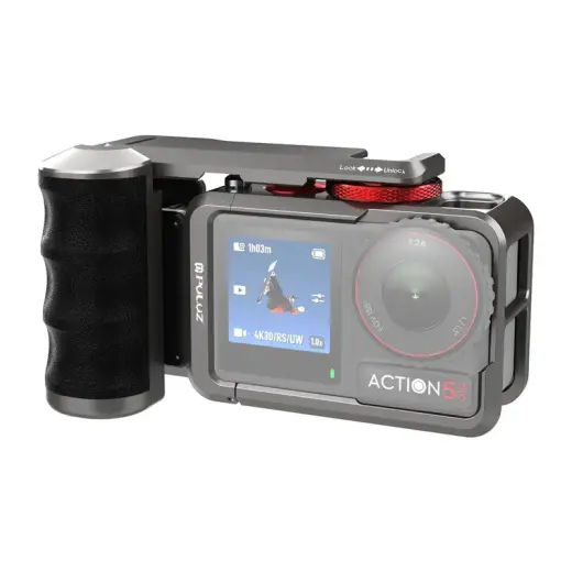 Metal protective case with Puluz handle for DJI Osmo Action 5 Pro / Action 4 / Action 3