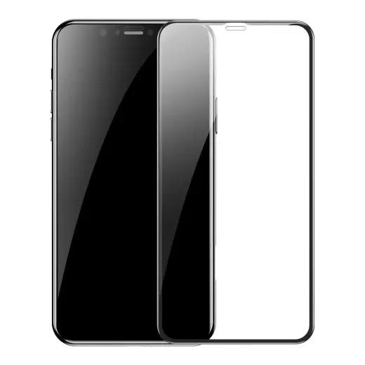 Baseus 0.3mm Full-screen and Full-glass Tempered Glass Film(2pcspack+Pasting Artifact) for iPX|XS|11 Pro 5.8inch（2019）Black