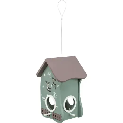 Barotava āra putniem - Trixie Xmas feeding hanging house for birds, painted wood, 18×28×17