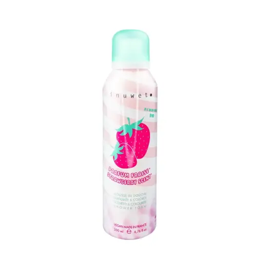 Inuwet, Strawberry, Vegan & Cruelty-Free & Natural Ingredients, Cleansing & Moisturising, Shower Mousse, 200 ml