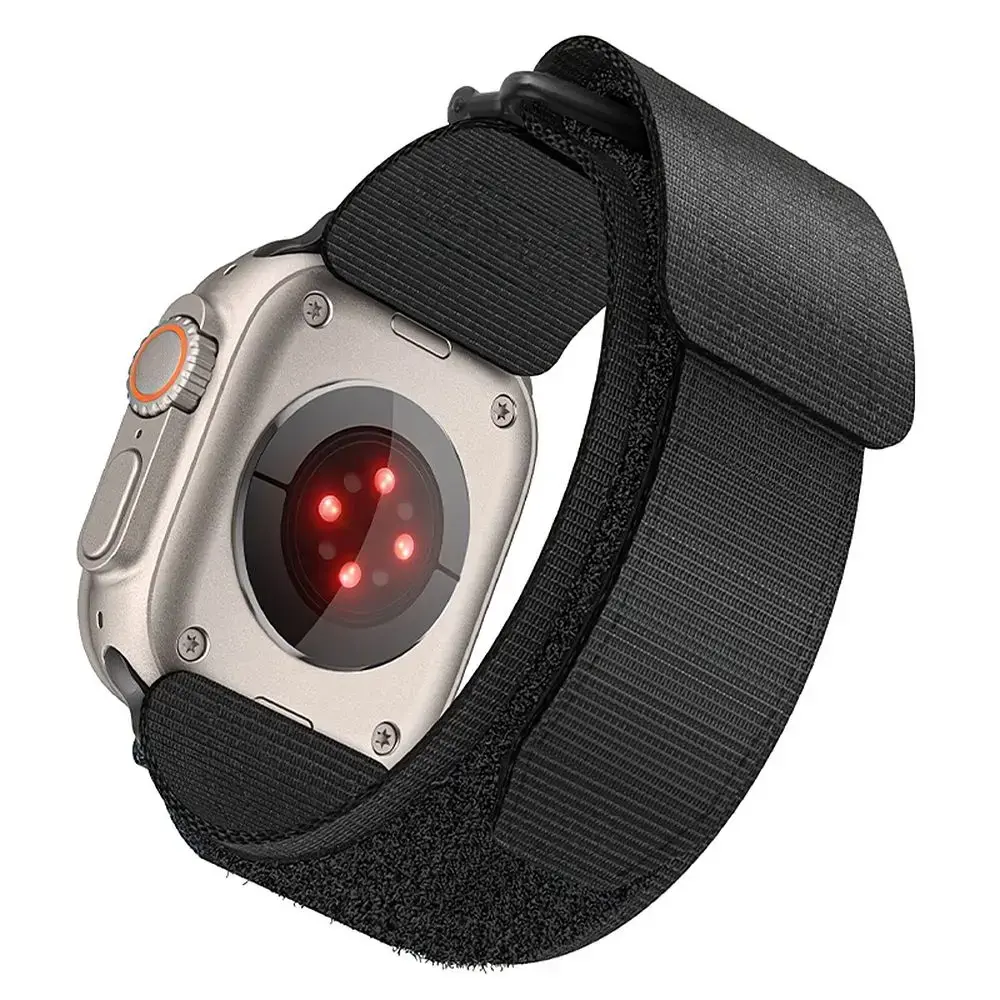 Forcell viedpulksteņa siksniņa priekš Apple Watch (42/44/45/49 mm) | neilons | melna