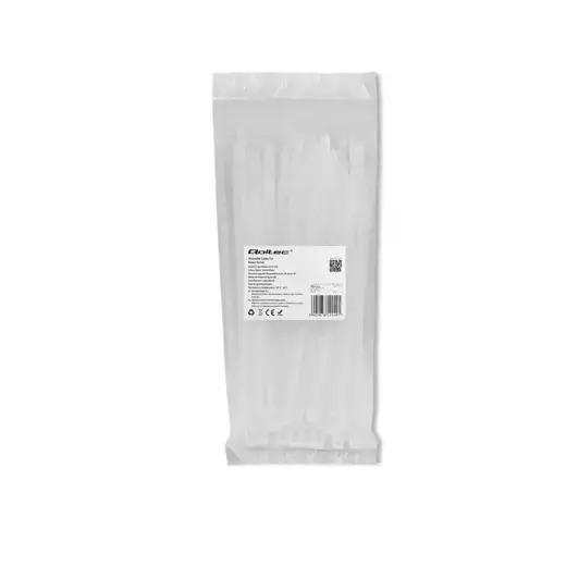 Qoltec Reusable Self-locking cable tie | 4.8*200 mm | Nylon UV | White