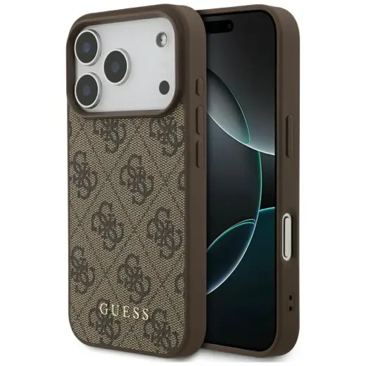Guess 4G Classic чехол для телефона iPhone 17 Pro коричневый
