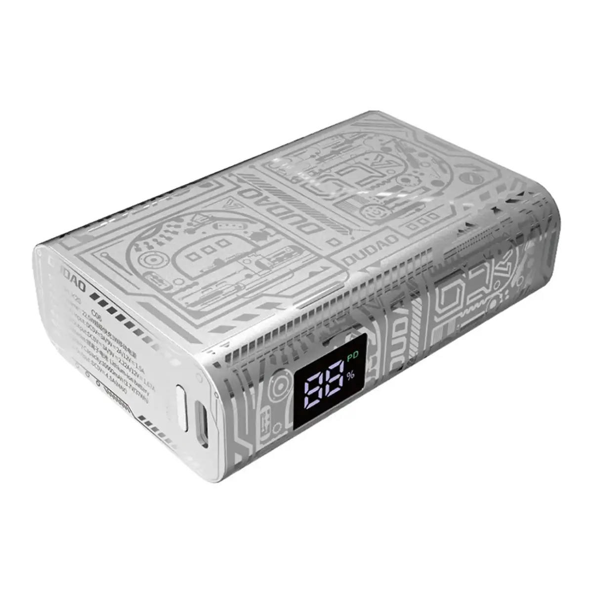 Dudao K20 external battery (powerbank) | 10000 mAh | 22.5W | USB-A, USB-C | silver