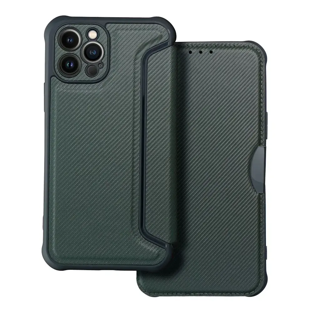 Fusion Razor Book grāmatveida maks Xiaomi Redmi Note 12 Pro+ tumši zaļš