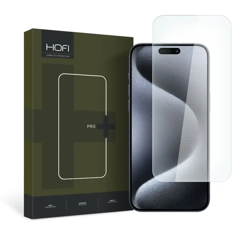 HOFI GLASS PRO+ IPHONE 15 PRO MAX CAURSPĪDĪGS RŪDĪTS STIKLS