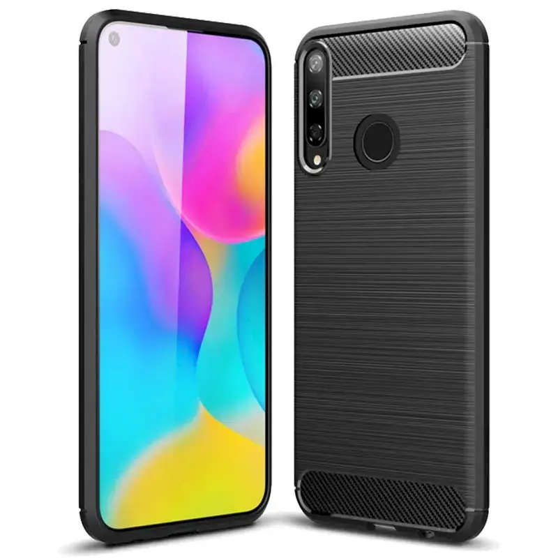 Fusion Trust Back Case Silikona Aizsargapvalks Priekš Huawei P40 Lite E Melns