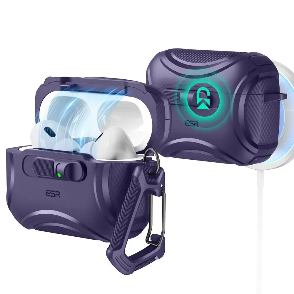 ESR CYBER FLICKLOCK HALOLOCK MAGSAFE APPLE AIRPODS PRO 3 PURPLE