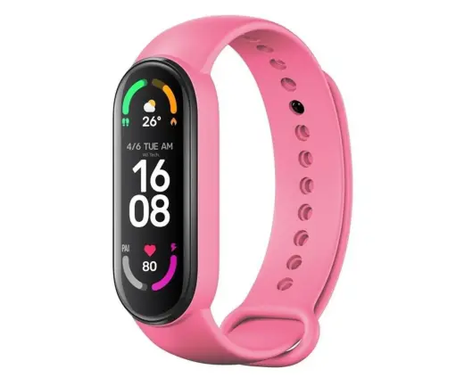 Silikoonist nutikella rihm Xiaomi Mi Band 5/6/7 jaoks | silikoonist | roosa