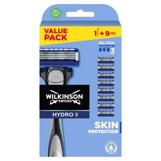 Wilkinson Sword Hydro 3 Set - Razor with One Head + Replacement Head (8 Pieces)