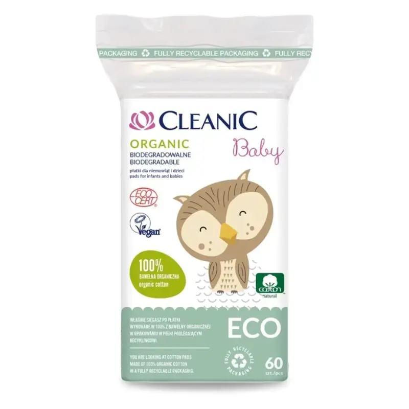 Vates spilventiņi mazuļiem Cleanic Baby Eco 60 gab.