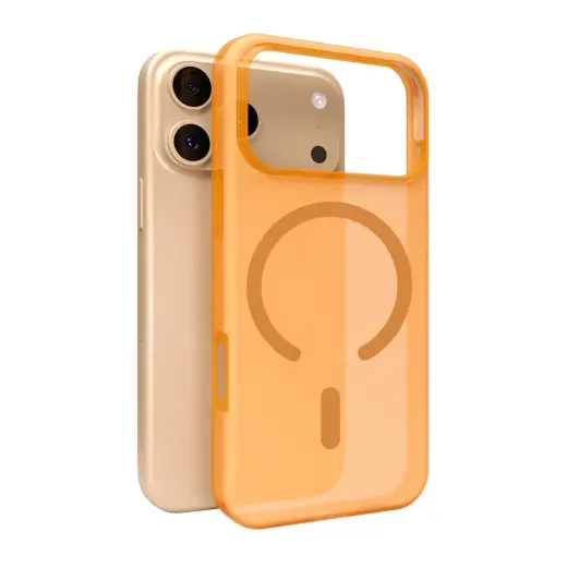 Puro Daylight phone case with MagSafe support for iPhone 17 Pro Translucent Orange