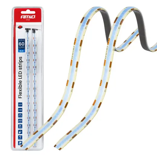 Flexible LED COB strips, blue 2x30 cm 12 V AMIO-04571