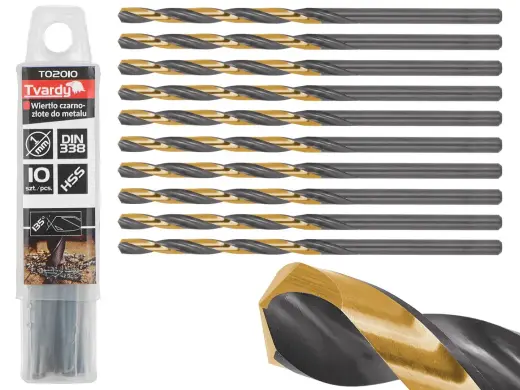 HSS 1.00mm melns un zelts metāla vītņurbis