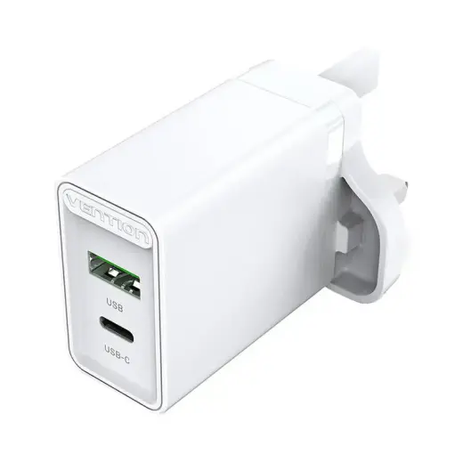 USB(A+C) Wall Charger Vention FBBW0-UK (18W|20W) UK White