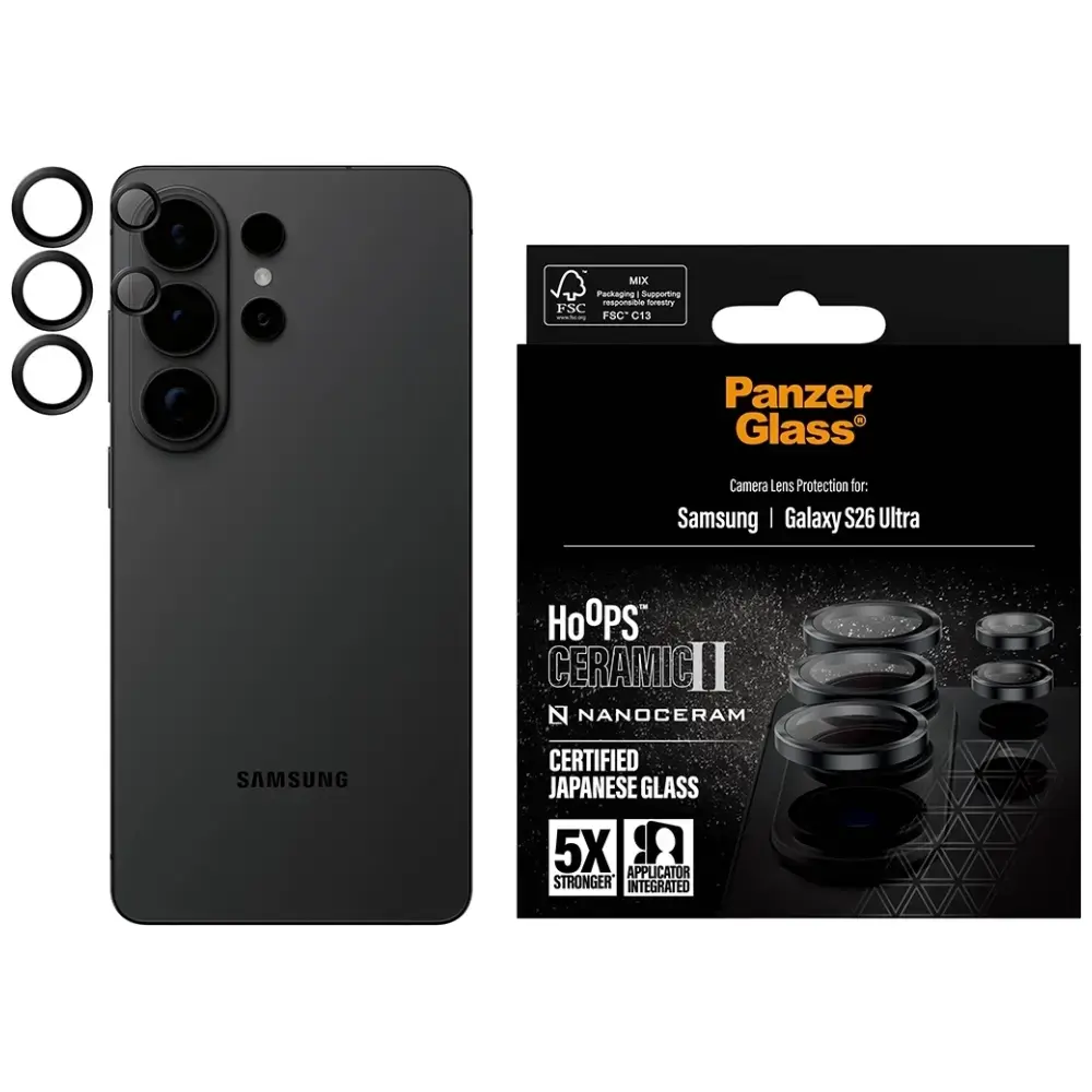 Tempered glass for camera lens PanzerGlass Hoops Ceramic II Lens Protector for Samsung Galaxy S26 Ul