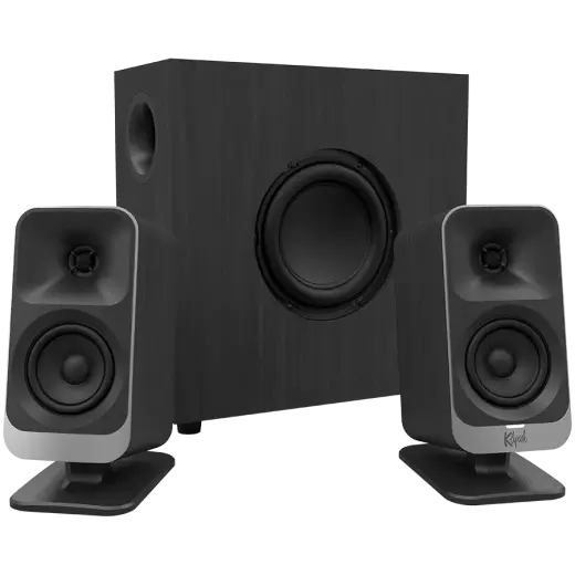 Klipsch ProMedia Lumina 2.1 Gaming Audio System with Subwoofer and LED Lighting Effects Built-in, Black