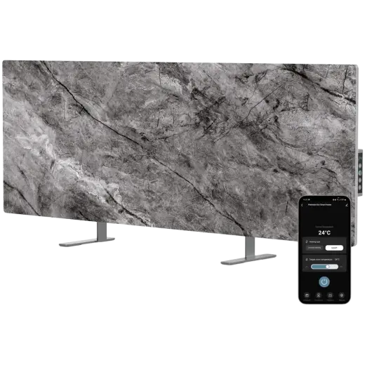 AENO Premium Eco Smart Heater, 700W, Tempered glass, Infrared+convection heating type, LED display, Plug type: Europe (E/F type), Antique Marble, Made in Poland, Limited edition