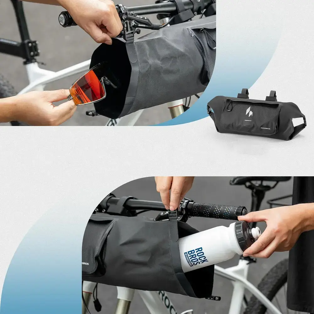 Torba rowerowa Rockbros AS-154 na kierownicę wodoodporna 8 l - czarna