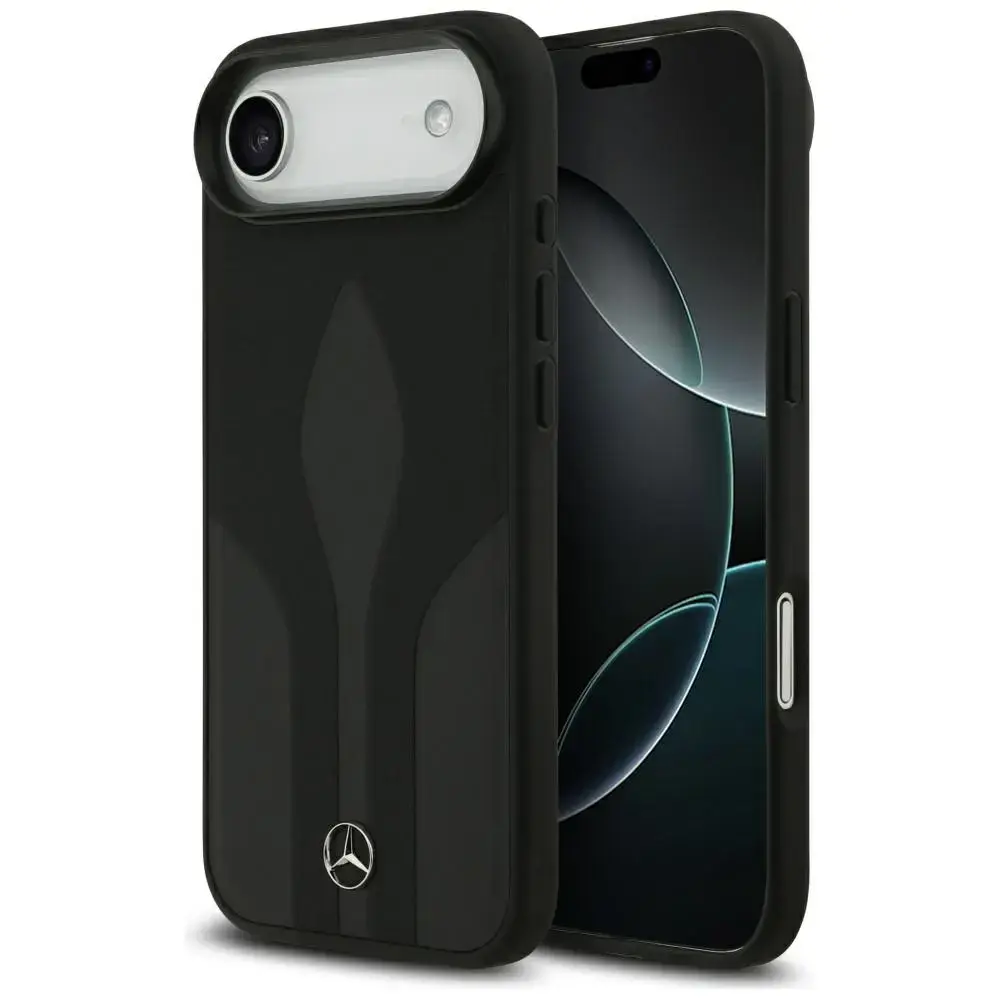 Mercedes Leather The Move maciņš ar MagSafe atbalstu telefonam iPhone 17 Air melns