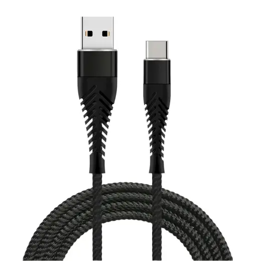 Fusion Fishbone USB-A to USB-C cable 30W | 3A | 1.5m black