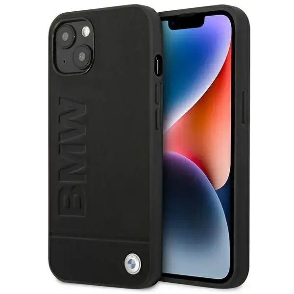 Etui BMW BMHCP14SSLLBK iPhone 14 | 15 | 13 6.1" czarny|black Leather Stamp